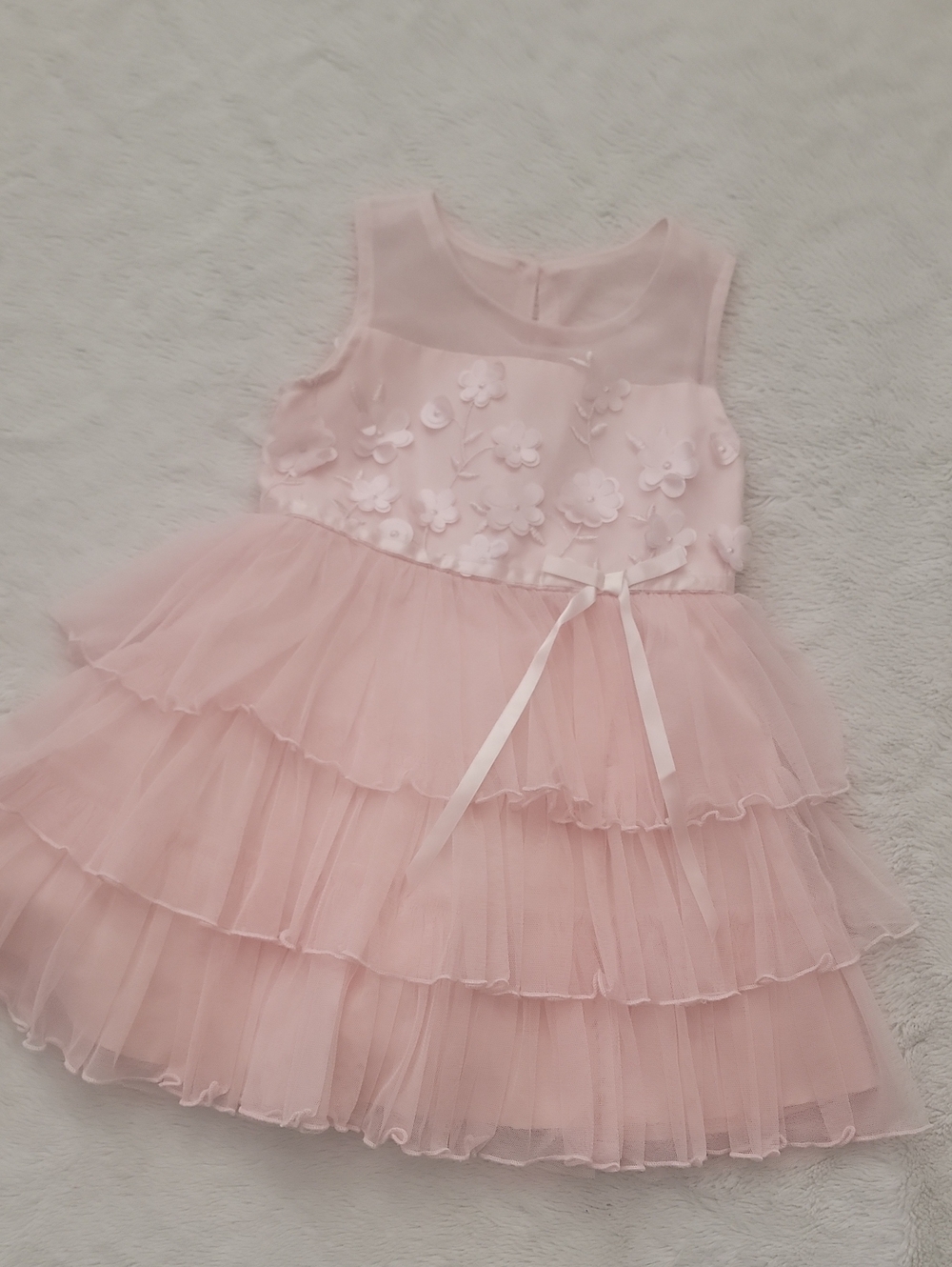 Girls Pink Tiered Tulle Dress